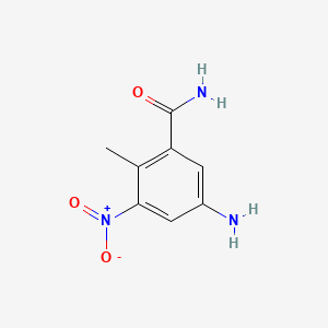 molecular formula C8H9N3O3 B1265975 5-Amino-2-methyl-3-nitrobenzamide CAS No. 90223-31-7