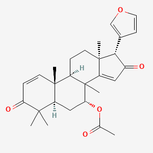 molecular formula C28H34O5 B1265981 Azadiradione CAS No. 26241-51-0