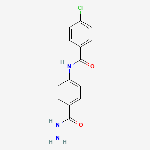 molecular formula C14H12ClN3O2 B1265986 4-chloro-N-[4-(hydrazinocarbonyl)phenyl]benzamide CAS No. 100278-52-2