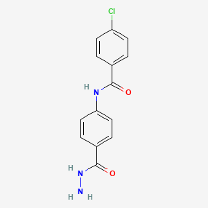 molecular formula C14H12ClN3O2 B1265986 4-Chloro-N-(4-(hydrazinecarbonyl)phenyl)benzamide CAS No. 100278-52-2