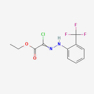 molecular formula C11H10ClF3N2O2 B1265987 ethyl 2-chloro-2-{2-[2-(trifluoromethyl)phenyl]hydrazin-1-ylidene}acetate 