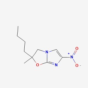 molecular formula C10H15N3O3 B12659890 Imidazo(2,1-b)oxazole, 2-butyl-2,3-dihydro-2-methyl-6-nitro- CAS No. 127692-22-2