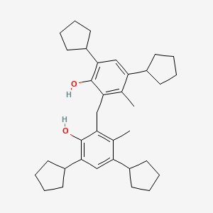 molecular formula C35H48O2 B12659895 2,2'-Methylenebis(4,6-dicyclopentyl-m-cresol) CAS No. 55036-37-8