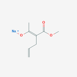 molecular formula C8H11O3.Na<br>C8H11NaO3 B12659951 Methyl 2-acetylpent-4-enoate, sodium salt CAS No. 85392-48-9