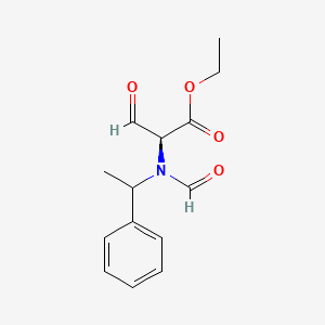 molecular formula C14H17NO4 B12660007 Ethyl N-formyl-3-oxo-N-(1-phenylethyl)-alaninate CAS No. 83763-26-2