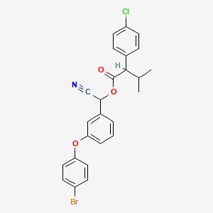molecular formula C25H21BrClNO3 B1266001 ((3-(4-Bromophenoxy)phenyl)cyanomethyl) 2-(4-chlorophenyl)-3-methylbutanoate CAS No. 65295-49-0