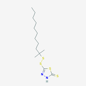 molecular formula C14H26N2S4 B12660195 1,3,4-Thiadiazole-2(3H)-thione, 5-(tert-dodecyldithio)- CAS No. 73984-93-7