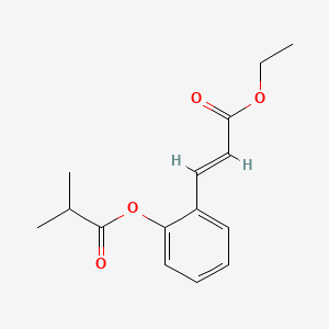 molecular formula C15H18O4 B12660198 Ethyl 3-(2-(2-methyl-1-oxopropoxy)phenyl)acrylate CAS No. 84824-82-8