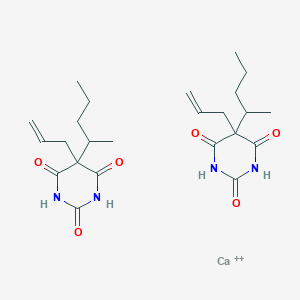 molecular formula C24H36CaN4O6+2 B12660227 Calcium bis(5-allyl-5-(sec-pentyl)barbiturate) CAS No. 80584-93-6