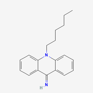 molecular formula C19H22N2 B12660289 9(10H)-Acridinimine, 10-hexyl- CAS No. 111782-84-4