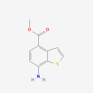 molecular formula C10H9NO2S B126603 Benzo[b]thiophene-4-carboxylic acid, 7-amino-, methyl ester (9CI) CAS No. 157252-28-3