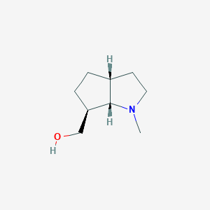 molecular formula C9H17NO B126604 [(3aR,6S,6aS)-1-methyl-3,3a,4,5,6,6a-hexahydro-2H-cyclopenta[b]pyrrol-6-yl]methanol CAS No. 142433-97-4