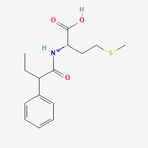 molecular formula C15H21NO3S B12660425 N-(1-Oxo-2-phenylbutyl)-L-methionine CAS No. 95873-64-6