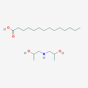molecular formula C14H28O2.C6H15NO2<br>C20H43NO4 B12660438 Bis(2-hydroxypropyl)ammonium myristate CAS No. 83270-36-4