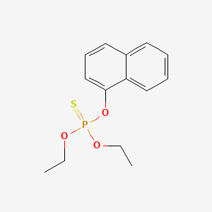 molecular formula C14H17O3PS B12660527 Phosphorothioic acid, O,O-Diethyl O-1-naphthalenyl ester CAS No. 74536-89-3