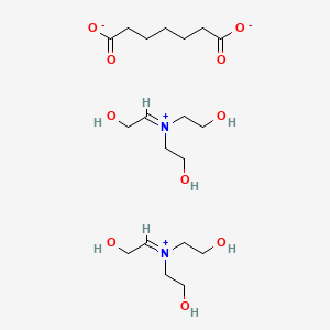 molecular formula C19H38N2O10 B12660546 Bis(tris(2-hydroxyethyl)ammonium) heptanedioate CAS No. 85030-03-1