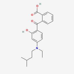 molecular formula C21H25NO4 B12660640 Benzoic acid, 2-(4-(ethyl(3-methylbutyl)amino)-2-hydroxybenzoyl)- CAS No. 91458-42-3