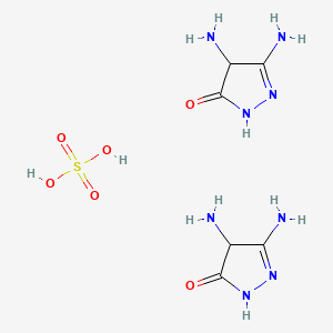 molecular formula C6H14N8O6S B12660740 Bis(4,5-diamino-2,4-dihydro-3-oxopyrazole) sulphate CAS No. 93982-48-0