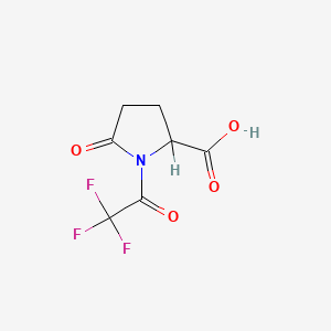 molecular formula C7H6F3NO4 B12660762 5-Oxo-1-(trifluoroacetyl)proline CAS No. 46383-55-5