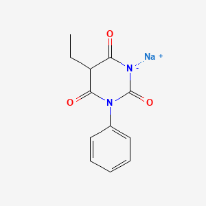 molecular formula C12H11N2NaO3 B12660789 Sodium 5-ethyl-1-phenylbarbiturate CAS No. 59960-28-0