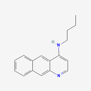 molecular formula C17H18N2 B12660792 Benzo(g)quinolin-4-amine, N-butyl- CAS No. 22773-12-2