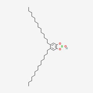 molecular formula C34H61BO3 B12660799 2-Hydroxy-5,6-ditetradecyl-1,3,2-benzodioxaborole CAS No. 85252-27-3