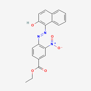 molecular formula C19H15N3O5 B12660825 Ethyl 4-((2-hydroxy-1-naphthyl)azo)-3-nitrobenzoate CAS No. 85136-50-1