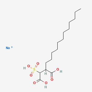molecular formula C16H30NaO7S+ B12660853 Sodium C-dodecyl hydrogen sulphonatosuccinate CAS No. 71963-18-3