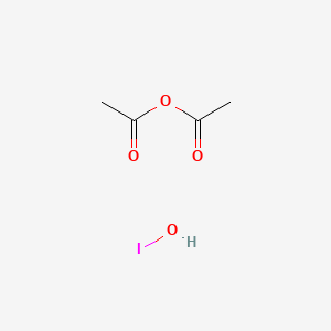 molecular formula C4H7IO4 B12660918 Acetic acid, anhydride with hypoiodous acid CAS No. 6540-76-7