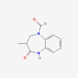 molecular formula C11H12N2O2 B1266094 3-methyl-4-oxo-2,3,4,5-tetrahydro-1H-1,5-benzodiazepine-1-carbaldehyde CAS No. 104310-02-3