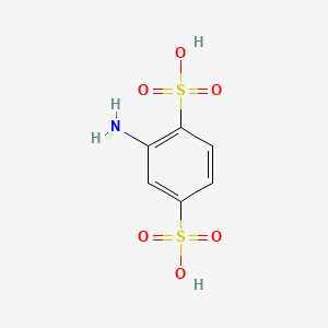 molecular formula C6H7NO6S2 B1266095 2-Aminobenzene-1,4-disulfonic acid CAS No. 98-44-2