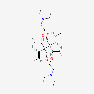 molecular formula C28H48N2O4 B12661027 Bis(2-(diethylamino)ethyl) tetrapropenylsuccinate CAS No. 93843-27-7