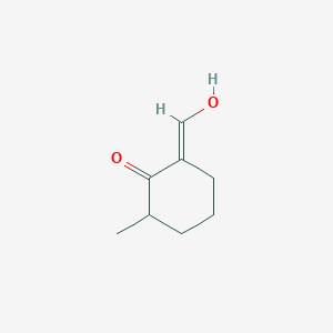 molecular formula C8H12O2 B126612 Cyclohexanone, 2-(hydroxymethylene)-6-methyl-, (E)-(9CI) CAS No. 142179-26-8