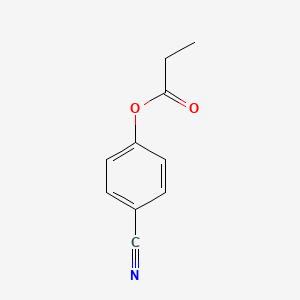 molecular formula C10H9NO2 B12661208 4-(1-Oxopropoxy)benzonitrile CAS No. 70978-62-0
