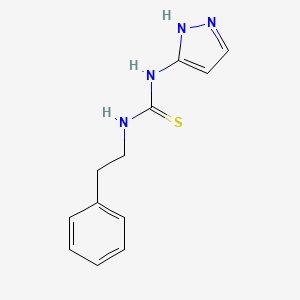 molecular formula C12H14N4S B12661234 Thiourea, N-(2-phenylethyl)-N'-1H-pyrazol-3-yl- CAS No. 149485-35-8