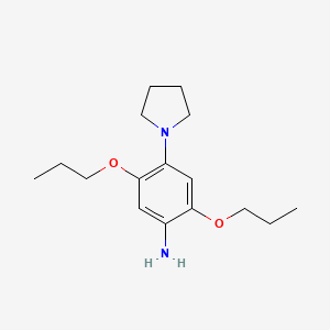 molecular formula C16H26N2O2 B12661548 Benzenamine, 2,5-dipropoxy-4-(1-pyrrolidinyl)- CAS No. 71550-54-4