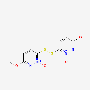 molecular formula C10H10N4O4S2 B12661558 Pyridazine, 3,3'-dithiobis(6-methoxy-, 2,2'-dioxide CAS No. 61821-93-0