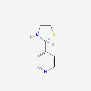 molecular formula C8H10N2S B1266157 4-(1,3-Thiazolan-2-yl)pyridine CAS No. 700-92-5