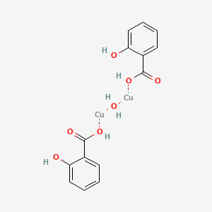 molecular formula C14H14Cu2O7 B12661571 Bis(2-hydroxybenzoato-O1,O2)-mu-oxodicopper CAS No. 94233-32-6