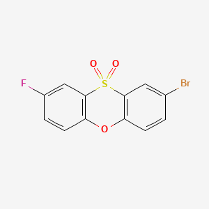 molecular formula C12H6BrFO3S B12661590 Phenoxathiin, 2-bromo-8-fluoro-, 10,10-dioxide CAS No. 56348-74-4