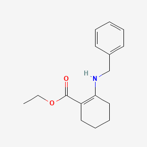 molecular formula C16H21NO2 B12661615 Ethyl 2-((benzyl)amino)cyclohexene-1-carboxylate CAS No. 38778-78-8