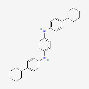 molecular formula C30H36N2 B12661621 N,N'-Bis(4-cyclohexylphenyl)benzene-1,4-diamine CAS No. 86579-41-1
