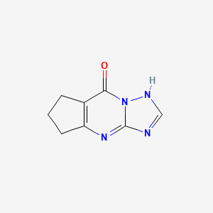 molecular formula C8H8N4O B1266164 5H-Cyclopenta[d][1,2,4]triazolo[1,5-a]pyrimidin-8-ol, 6,7-dihydro- CAS No. 29814-17-3