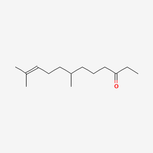 molecular formula C14H26O B12661769 7,11-Dimethyldodec-10-en-3-one CAS No. 39268-96-7