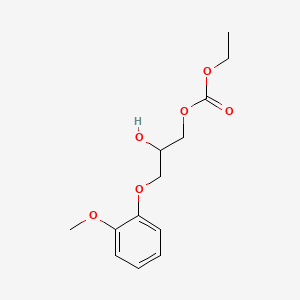 molecular formula C13H18O6 B12662106 Ethyl 2-hydroxy-3-(2-methoxyphenoxy)propyl carbonate CAS No. 85536-84-1