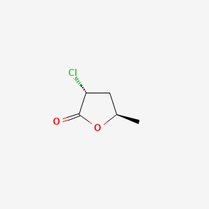 molecular formula C5H7ClO2 B12662216 trans-3-Chlorodihydro-5-methylfuran-2(3H)-one CAS No. 50485-67-1