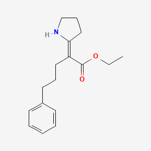 molecular formula C17H23NO2 B12662224 Benzenepentanoic acid, alpha-2-pyrrolidinylidene-, ethyl ester CAS No. 118268-54-5