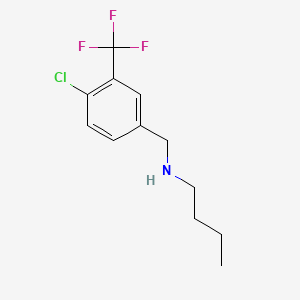 molecular formula C12H15ClF3N B12662327 Benzenemethanamine, N-butyl-4-chloro-3-(trifluoromethyl)- CAS No. 90390-45-7