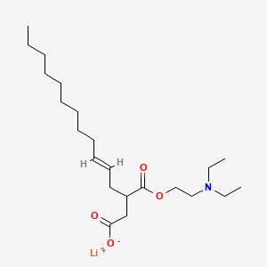 molecular formula C22H40LiNO4 B12662558 Lithium 1-(2-(diethylamino)ethyl) 2-dodecenylsuccinate CAS No. 93918-09-3