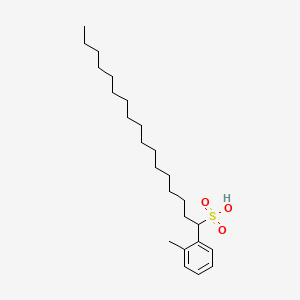 molecular formula C24H42O3S B12662579 Hexadecyl-o-xylenesulphonic acid CAS No. 93905-07-8